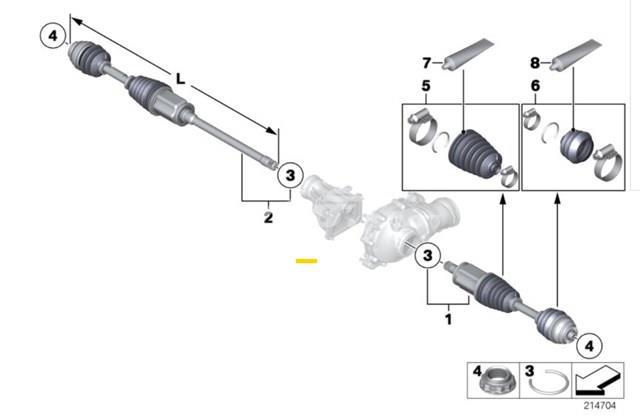 Привод в сборе левый 31607607937 BMW
