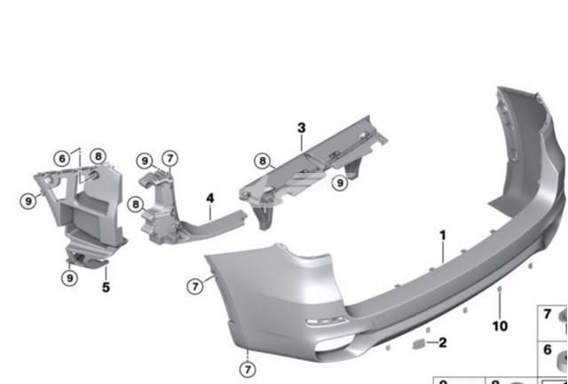 Кронштейн бампера заднего, центральный 51127294391 BMW