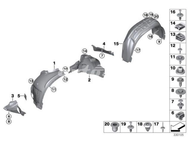 Защита бампера переднего, левая 51717304045 BMW