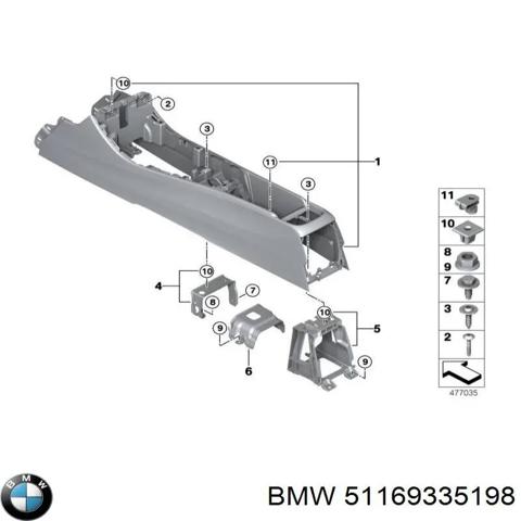 Консоль центральная панели управления 51169335198 BMW