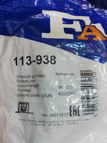 Подвесные подушки глушителя 113938 FA1