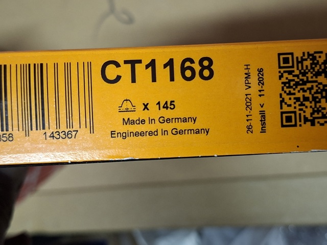 CONTINENTAL CT1168 Ремень ГРМ в наличии Николаев