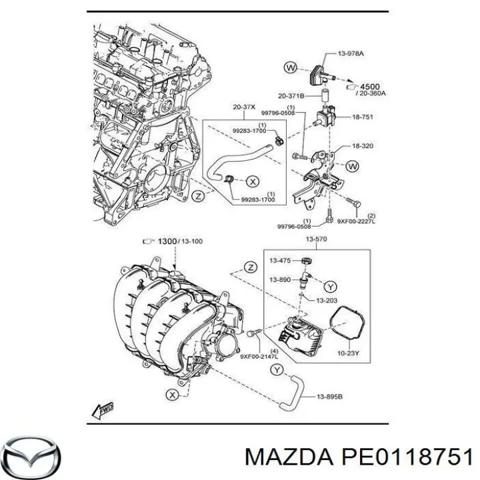 MAZDA PE0118751 Клапан вентиляции газов топливного бака в наличии Одесса
