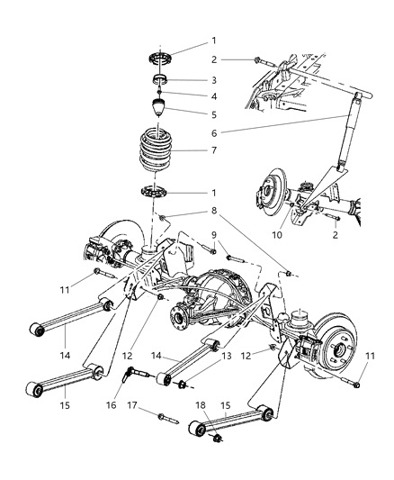 Пружина задняя 52089823AC CHRYSLER