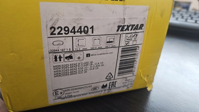 2294401 TEXTAR Колодки тормозные передние дисковые купить в Ровно