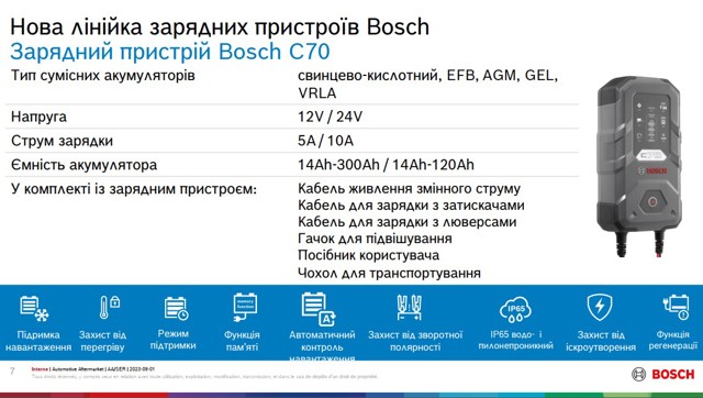 BOSCH 0189911070 Зарядное устройство для АКБ в наличии Украина