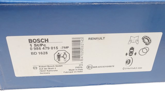 BOSCH 0986479015 Диск тормозной задний в наличии Харьков