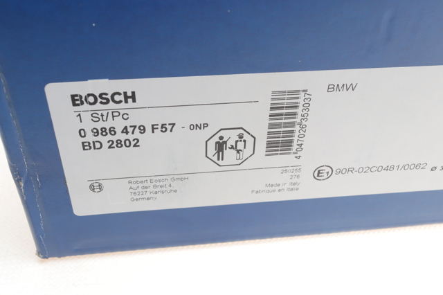 BOSCH 0986479F57 Передние тормозные диски в наличии Черкассы
