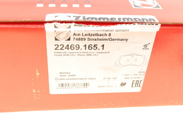 224691651 ZIMMERMANN Передние тормозные колодки купить в Сумы