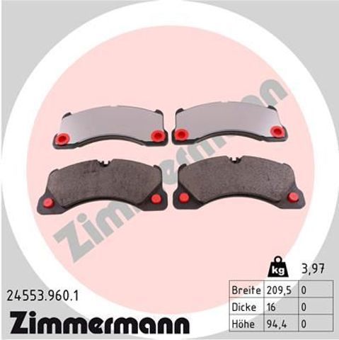 245539601 ZIMMERMANN Колодки тормозные передние дисковые купить в Украина