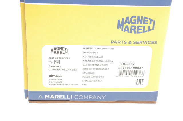 MAGNETI MARELLI 302004190037 Полуось (привод) передняя левая в наличии Тернополь