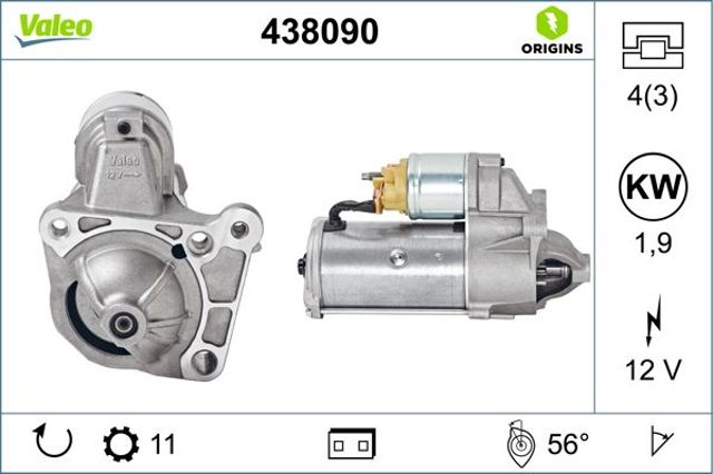 Стартер автомобиля 438090 VALEO