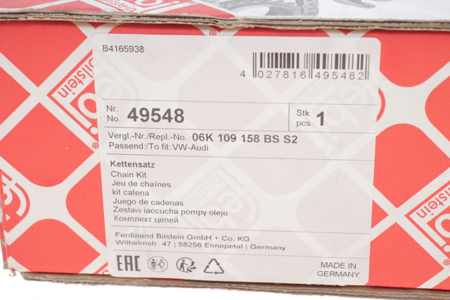 FEBI 49548 Цепь ГРМ балансировочного вала в наличии Запорожье
