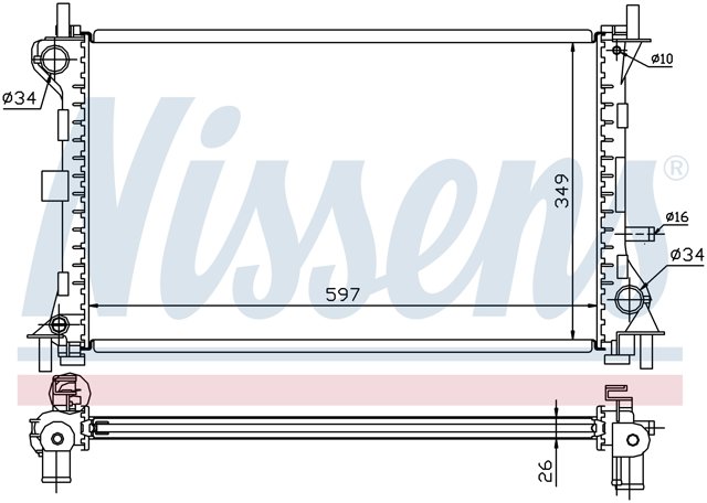62073A NISSENS Радиатор охлаждения двигателя купить в Черновцы