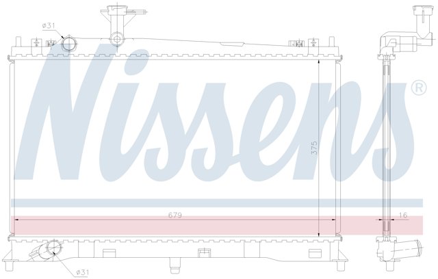 62462A NISSENS Радиатор охлаждения двигателя купить в Чернигов
