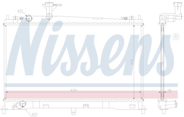 62462A NISSENS Радиатор охлаждения двигателя купить в Кривой Рог