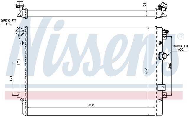 NISSENS 65015 Радиатор охлаждения двигателя в наличии Ирпень