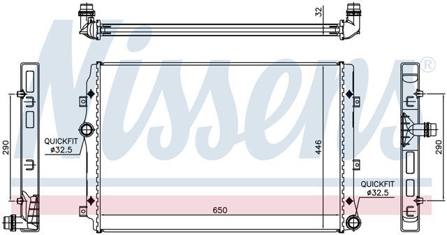 NISSENS 65309 Радиатор охлаждения двигателя в наличии Ужгород