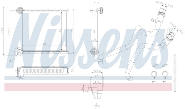 NISSENS 73942 Радиатор печки в наличии Украина