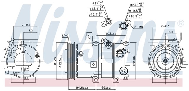 NISSENS 890430 Компрессор кондиционера в наличии Николаев