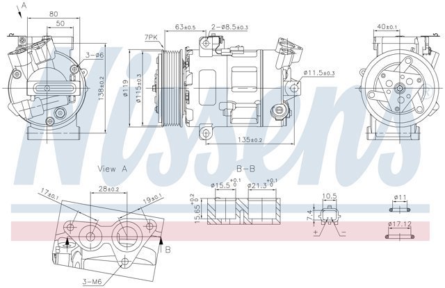 NISSENS 890947 Компрессор кондиционера в наличии Николаев