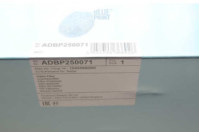 ADBP250071 BLUE PRINT Фильтр салона купить в Сумы