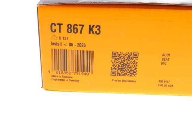 CONTINENTAL CT867K3 Ремень ГРМ, комплект в наличии Павлоград