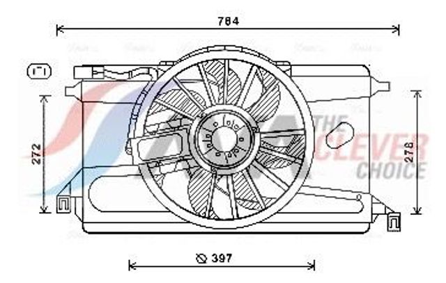 AVA FD7561 Диффузор вентилятора в сборе с мотором и крыльчаткой в наличии Сумы