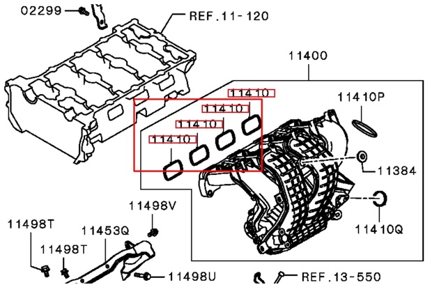 1542A133 MITSUBISHI Прокладка впускного коллектора купить в Житомир