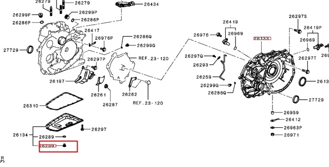 Пробка поддона АКПП 2705A011 MITSUBISHI