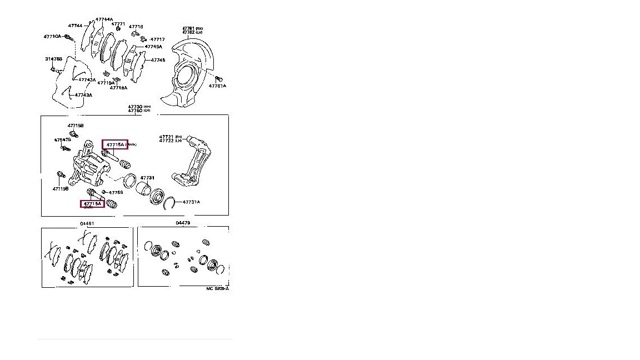4771550010 TOYOTA Направляющая суппорта переднего нижняя купить в Ирпень