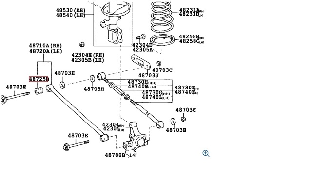 TOYOTA 4872532150 Сайлентблок тяги поперечной (задней подвески) в наличии Запорожье