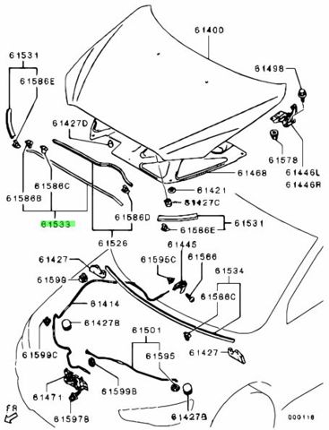 MITSUBISHI 5902A021 Уплотнитель капота в наличии Житомир