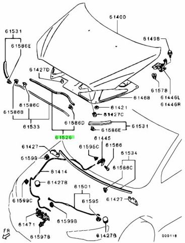 Резинка уплотнительная под капот 5902A078 MITSUBISHI