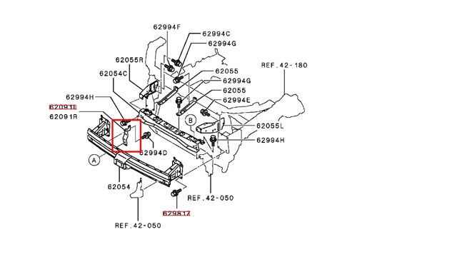 Кронштейн усилителя переднего бампера 6400F045 MITSUBISHI
