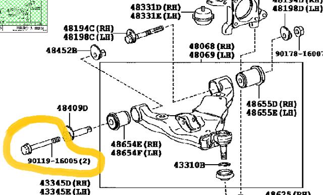 9011916005 TOYOTA Болт нижнего рычага купить в Днепр