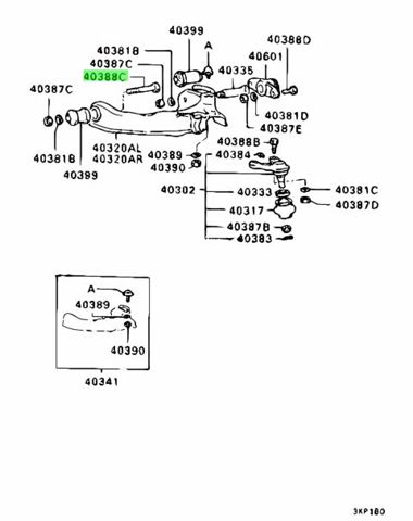 Болт переднего нижнего рычага MB176290 MITSUBISHI