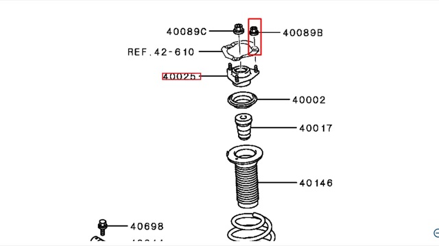 Опора стойки амортизатора переднего MF434105 MITSUBISHI