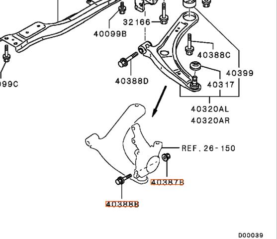 MU000763 MITSUBISHI Гайка заднего нижнего рычага эксценрическая (развала) купить в Николаев