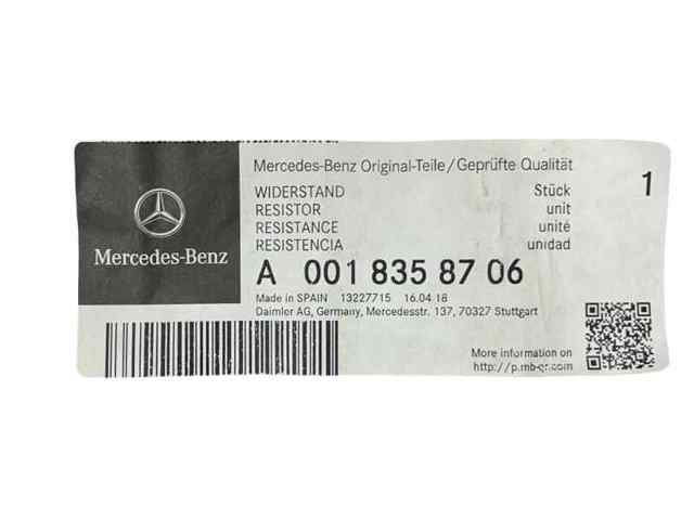 MERCEDES 0018358706 Резистор (сопротивление) вентилятора печки (отопителя салона) в наличии Запорожье