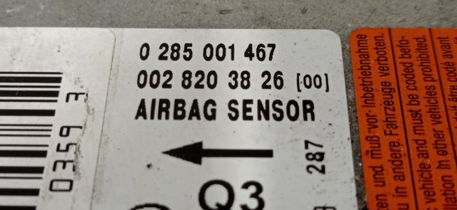 MERCEDES 0028203826 Модуль-процессор управления подушкой безопасности (ЭБУ AIRBAG) в наличии Тернополь