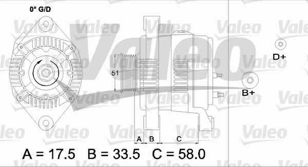 Alternador para opel vectra b 1.8 y 16v (f19) z18xe 0124415008