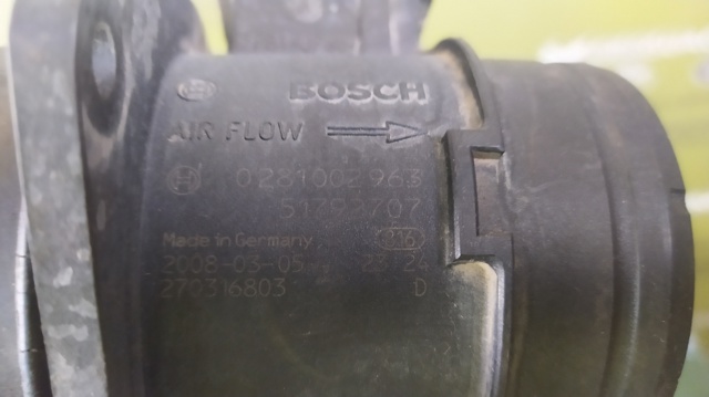 0281002963 FIAT Датчик потока (расхода) воздуха, расходомер M.A.F. - (Mass Airflow) купить в Черкассы