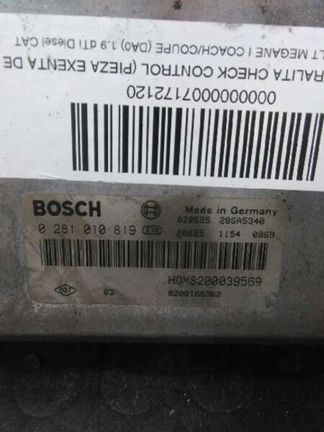 0281010819 RENAULT Модуль управления (ЭБУ) двигателем купить в Украина