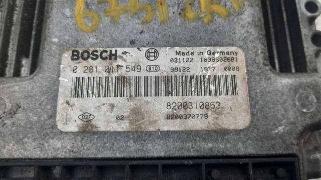 0281011549 RENAULT Модуль управления (ЭБУ) двигателем купить в Украина