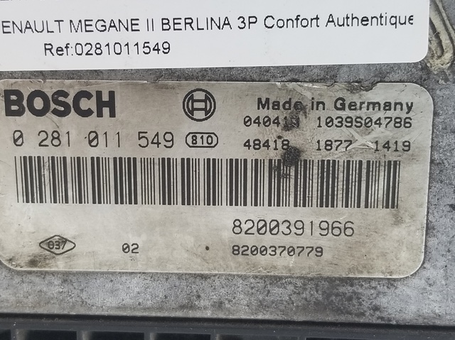 0281011549 RENAULT Модуль управления (ЭБУ) двигателем купить в Ужгород