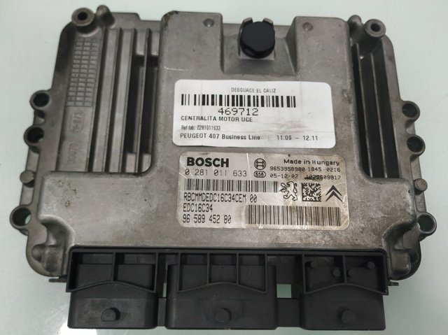 0281011633 PEUGEOT Блок управления двигателем купить в Каменское