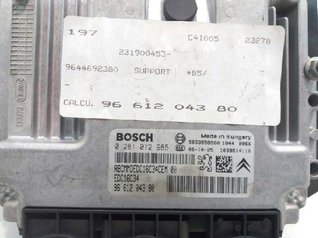 PEUGEOT 0281012985 Блок управления двигателем в наличии Одесса