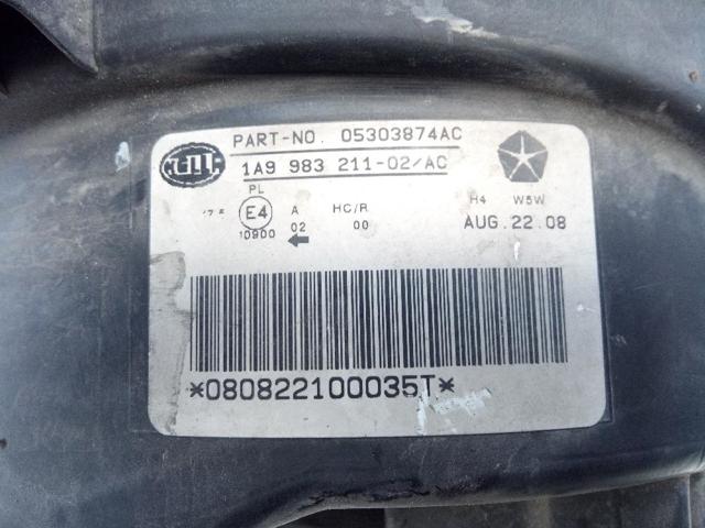 CHRYSLER 05303874AC Фара правая в наличии Житомир