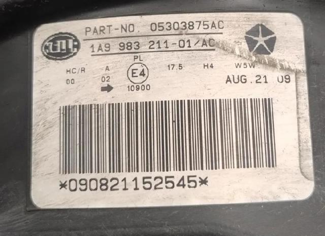 CHRYSLER 05303875AE Фара левая в наличии Кривой Рог